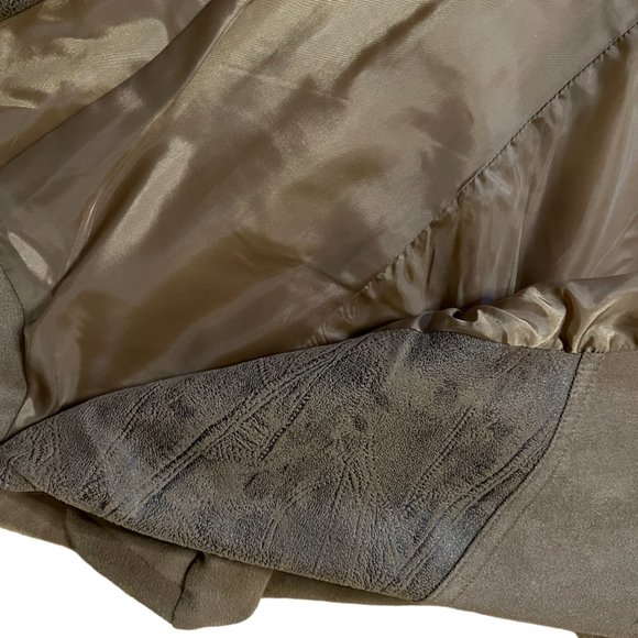 NWT Vintage Tribal Faux Suede and Leather Fully Lined Coat in Butterscotch, Sz 8 - Picture 11 of 14